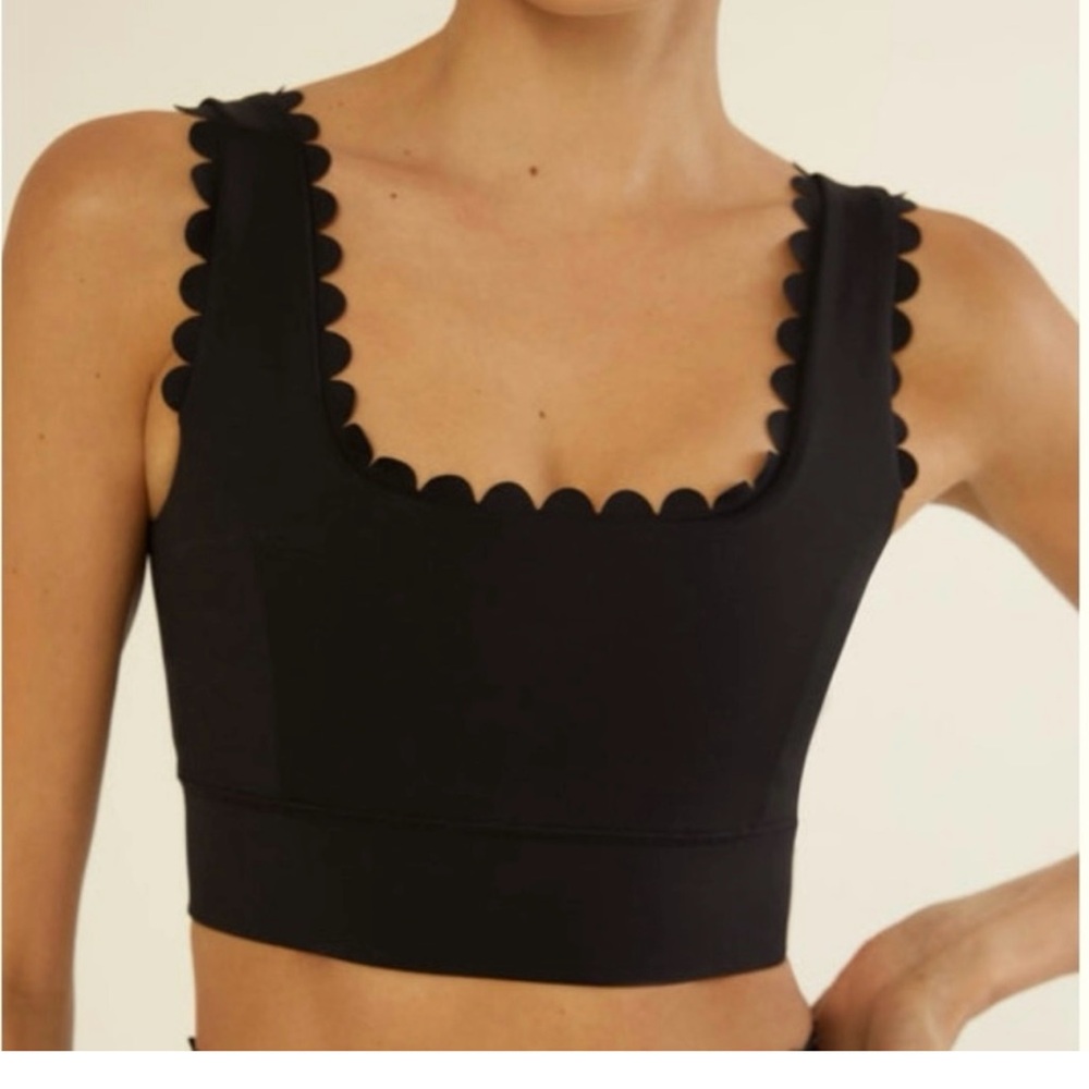 IVL Scalloped Black Crop Top